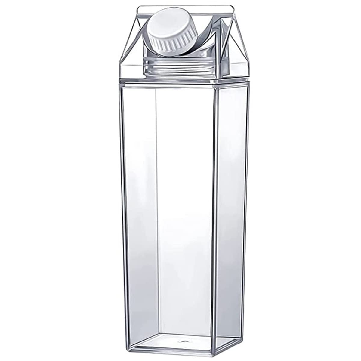 Wameitf 1000Ml Plastic Reusable Juice Bottles, Milk Storage Bottles With 2 Spouts, Leak-Proof Sturdy Square Water Bottle, Versatile Milk Carton For Storing Homemade Beverages, Milk, Water, Coffee, Wine (1000Ml)