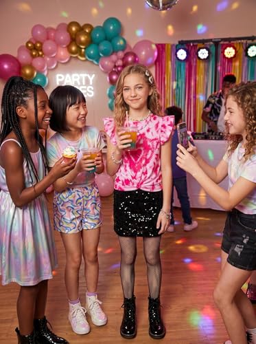 Image of Arshiner Girls Shirt - Short-Sleeve Twist Front T-Shirt for Girls with Cute Flying Sleeves - Summer Blouse Tunic Tee Tops