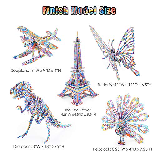 3D Coloring Puzzle Set, Arts and Crafts for Girls and Boys Age 6 7 8 9 10 11 12 Year Old, Fun Educational Painting Crafts Kit with Supplies for Kids, Birthday Toy Gift for Kids