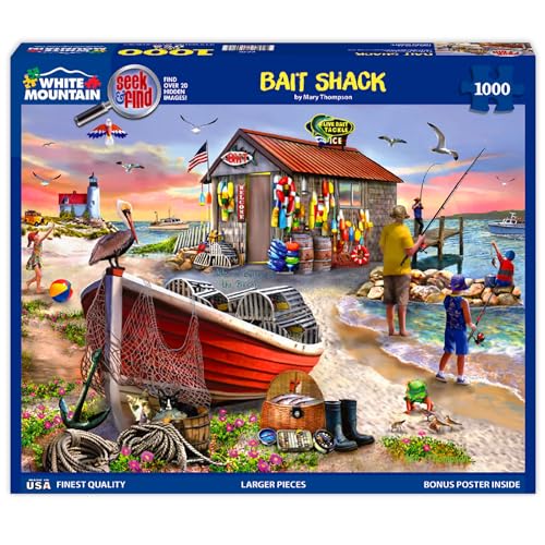 Puzzle White Mountain de 1000 Piezas, Bait Shack Seek & Find, Piezas Grandes, Regalo para Adultos y Familia, 24"x30" miniatura 3