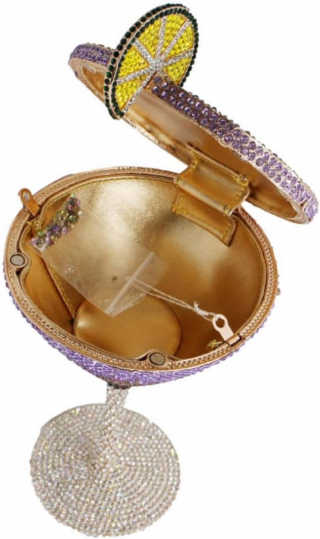 Novelty Goblet Rhinestone Evening Bag Cocktail Cup Diamond Clutch image 4