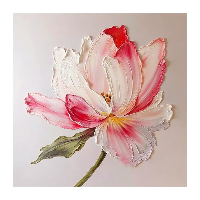 Peinture abstraite fleurs roses pour illuminer un mur sombre de bureau ou chambre