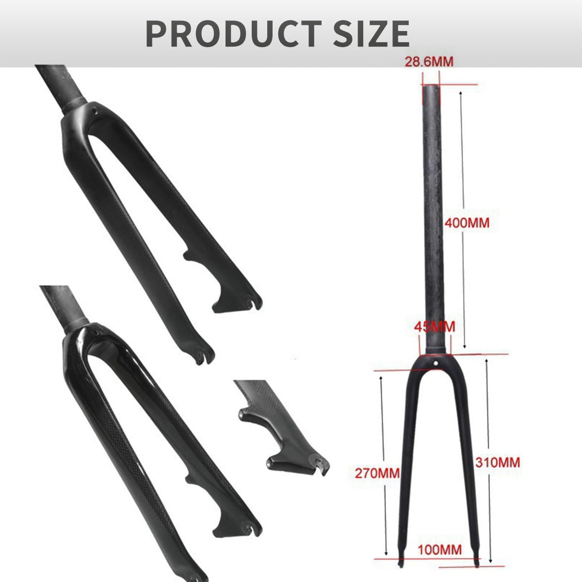 50.8 cm 451 Full Carbon Fiber BMX Rigid Forks 2.5-0.3 cm prosta rura składane rowery przedni hamulec tarczowy widelec rowerowy 9 * 100 mm szybkie zwalnianie twardy