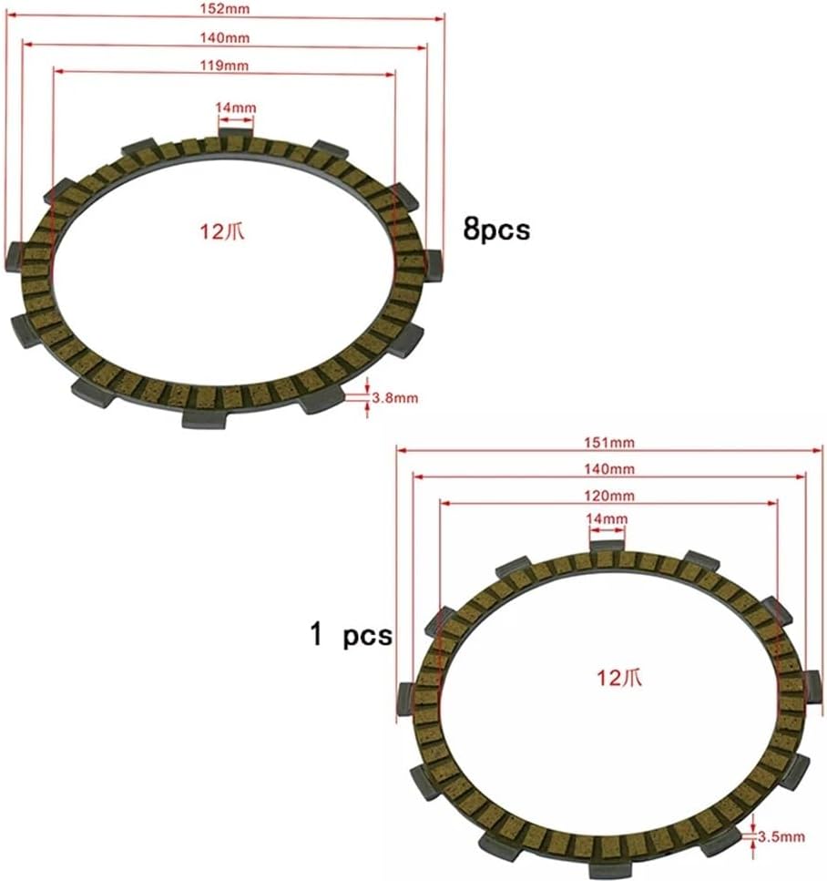 9PC Motorcycle Friction Clutch Disc Plates For CB1000F 1993-1997 1000 CBR1000F 1987-1992 CBR1000F FP 1993-1999