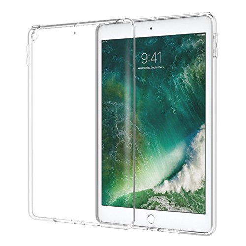 Novago A1822, A1823, A1893, A1954 flexibelt och motståndskraftigt transparent stöttåligt fodral för iPad 9,7 tum 2017 och 2018 (genomskinlig)