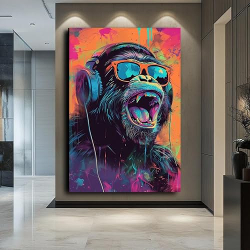 Affiche décorative singe musique 50x75cm idée cadeau originale - 3