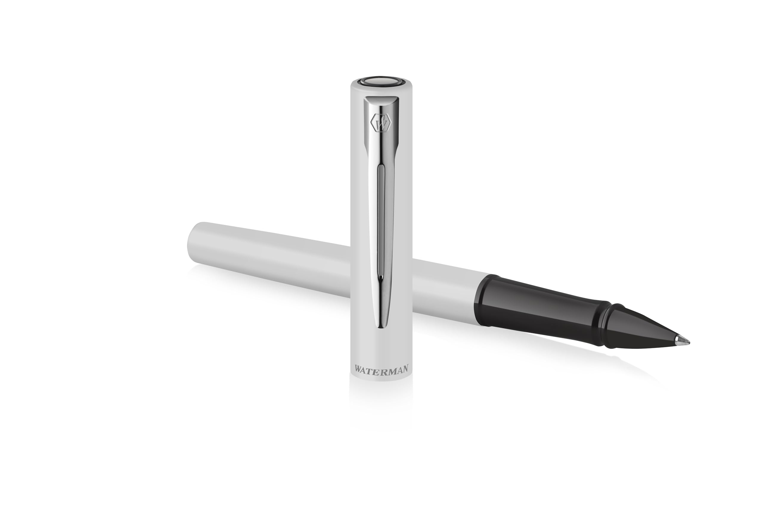 Waterman Allure Ensemble d'écriture avec gravure – Set de stylo à bille et stylo roller personnalisé – Ensemble d'instruments d'écriture de luxe en noir – Cadeau élégant pour femmes et hommes (White