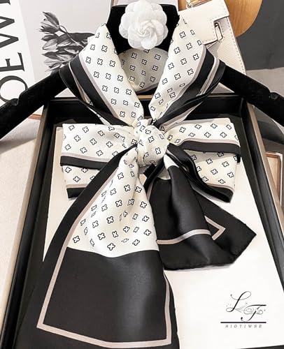 Head Scarf Hair Neck Scarves For Women Purse Bag Scarfs For Handbags Silky Long Thin Satin Headscarf Fashion Lightweight 59 * 5.9inch C44