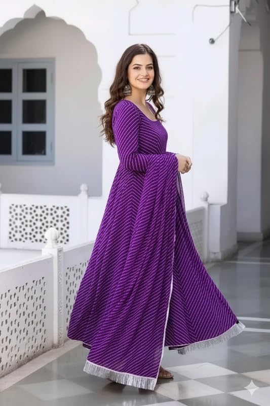 Image of Women's Georgette Anarkali Gown with Dupatta Set | Festive | Traditional | Wedding 190 Aarohi