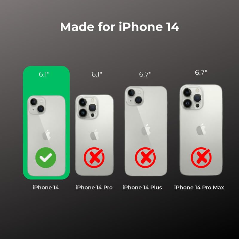 Image of Anti Yellow Clear Magnet Case for iPhone 14, Premium Polycarbonate, Ultra Strong Magnets, 360 Drop Protection, Raised Camera Protection, MagSafe Compatible