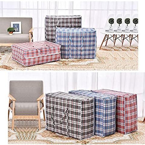 Large Storage Laundry Cleaning or Moving Bag 4pk or 8pk Bags Laundry Basket Extra Large and Jumbo Size With Zip Closure & Handles Waterproof check box Heavy Duty Robust and Durable (Large (4 Pack)) Cover