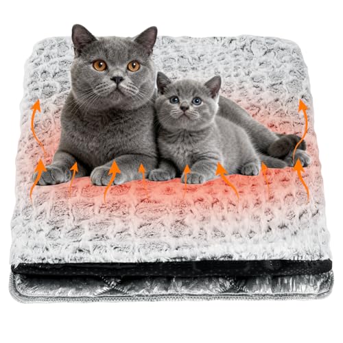 Adiwo Selbstheizende Decke für Katzen und Hunde, 60x45cm Waschbare Wärmedecke Katze, Selbstwärmend Katzendecke Weich, selbstwärmende Heizmatte...