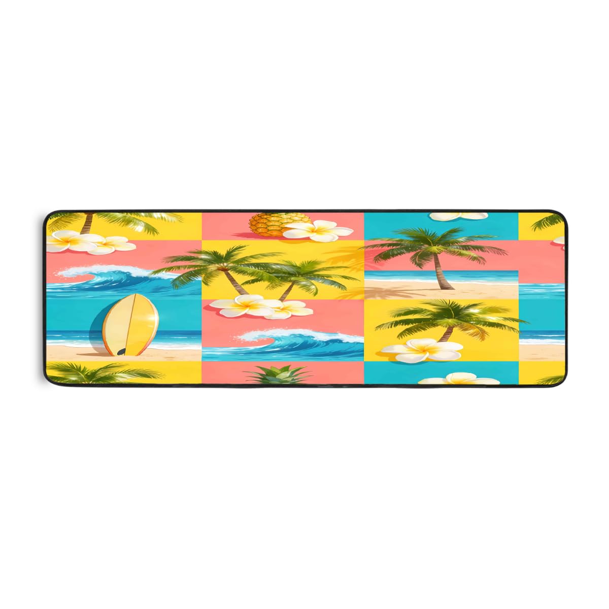 Tapis de cuisine antidérapant et absorbant motif cocotier 183x61cm