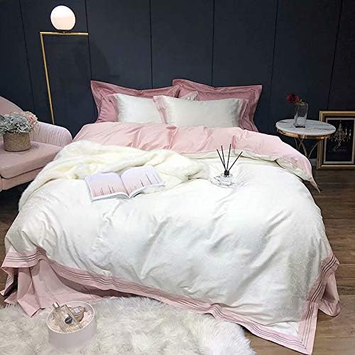 100 Jacquard Four Piece Simple Atmospheric Marbled Long Stack Cotton Cotton Satin Bedding (B 1.8m (6 Feet) Bed)
