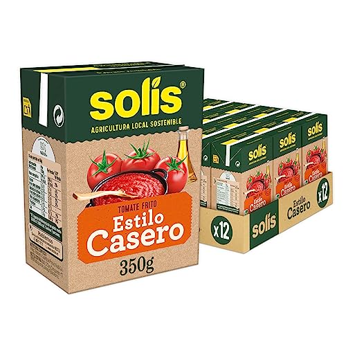 SOLÍS Tomate Frito Estilo Casero Brick - Pack de 12 x 350g - Tomate sin gluten