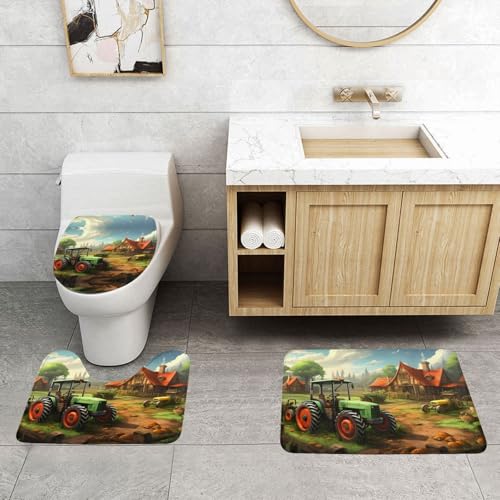 Tapis de bain antidérapant motif tracteur pour éliminer les risques de glissade - 4