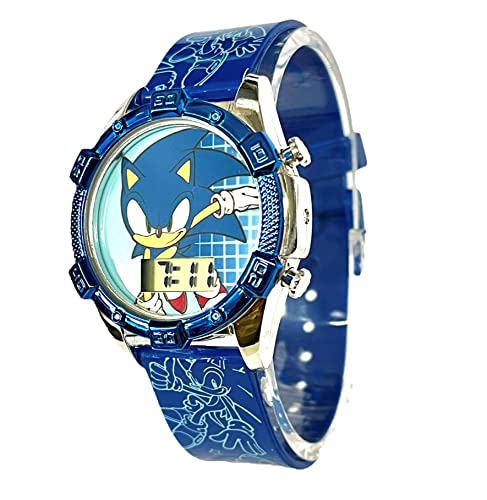 Reloj digital para niños Sega Sonic azul con luces intermitentes Accutime y accesorios 2