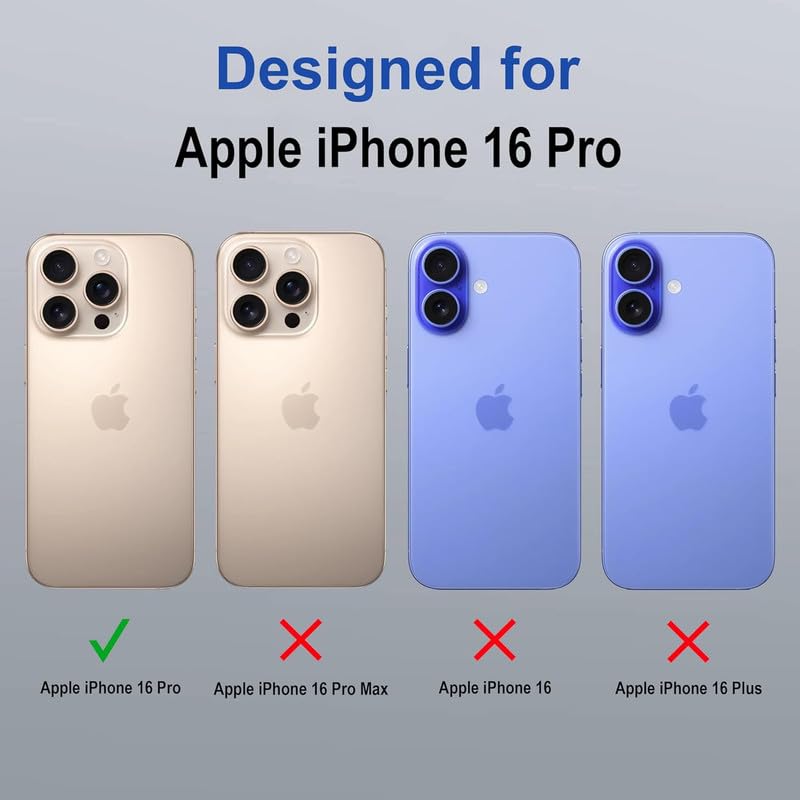 Image of AIBEX Clear Mag-Saf Case for iPhone 16 Pro - 1,500 G Strong Magnetic Lock, Crystal-Clear Anti-Yellowing Back | Military-Grade Drop Protection | Camera Guard, Slim & Lightweight - Black