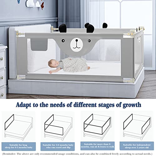 Sponde Letto Bambini 200 CM,HILEYOLLA Sbarra Letto...