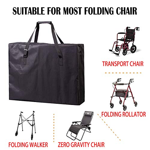 LLYWCM Heavy Duty Carrying Bag & Storage Bag for Compact Wheelchairs, Folding Walker, Zero Gravity Chair, Rollator, Transport Chair, Travel Chair - Extra Large Thick Travel Moving Bag