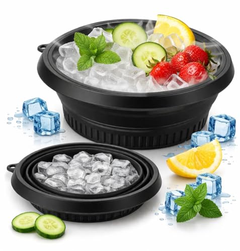 Silicone Face Ice Bowl for Skin Care, Collapsible Ice Facial Bowl with Ice Mould Tray