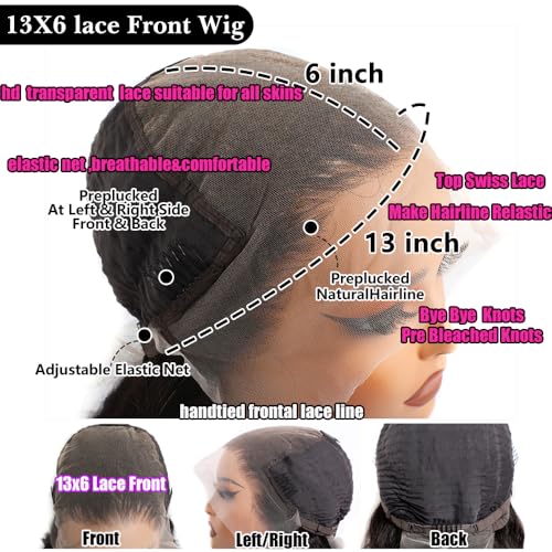 PERISMODA 13x6 HD Invisible Lace Front Wigs Human Hair Transparent Wig Pre-Plucked Deep Part Silky Straight Human Hair Wigs 180% Denisty Wig 28 Inch - Image 8