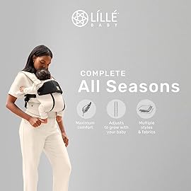 LLLbaby Complete All Seasons Ergonomic 6-in-1 Baby Carrier Infant to Toddler with Lumbar Support (7-45 Pounds), 360 Degree Baby Wearing & Multi-Position, Inward & Outward Facing (Moonbeam)