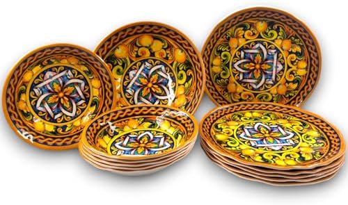Set Stoviglie In Melamina Terracotta 13 Pezzi - Infrangibile, Lavabile In Lavastoviglie