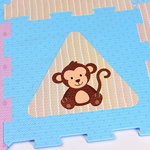 Deke Home FOAM_3772 Animals And Shapes Rubber Eva Foam Puzzle Play Mat Floor. 9 Interlocking Playmat Tiles (Tile:12X12 Inch/9 Sq.Feet Coverage). Ideal: Crawling Baby, Infant thumb #5