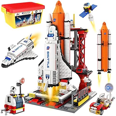 City Space Exploration Shuttle Toy - Building Blocks Sets for 6 7 8 9 10 11 12 Year Old Boys Girls, with Mars Rover, Launcher, Satellite, Aerospace Spaceship Toys Gifts for Kids Age 6-12 (660 PCS) Cover