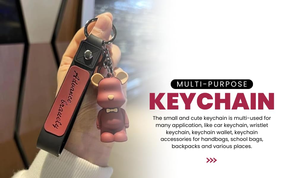 Image of Keychain for Kids & Adults | Cute Pendant Teddy Bear Keyring for Girls & Boys | Trendy Designer Keychain for Gifting | Stylish Teddy Keyring for Bags, Keys & Accessories