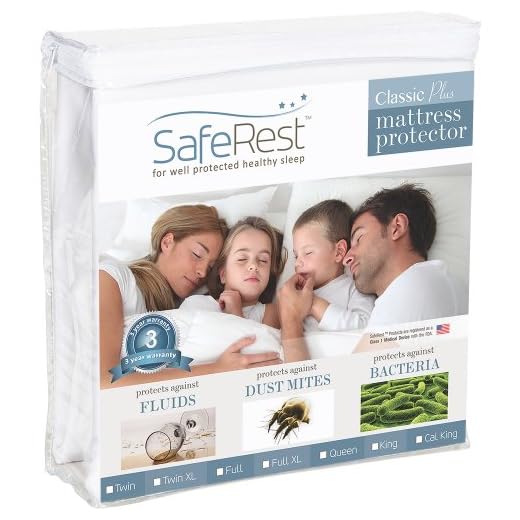 SafeRest Twin Extra Long (XL) Size Classic Plus 100% Waterproof Mattress Protector - Vinyl Free