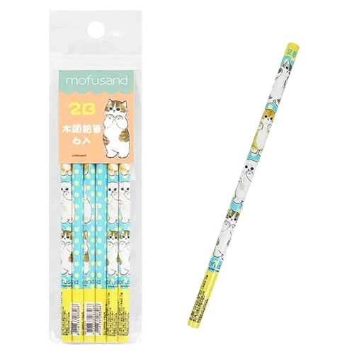 モフサンド 台湾限定 鉛筆 えんぴつ 2B 子供 小学生 文具 黒 ペン (2B鉛筆6本入り)
