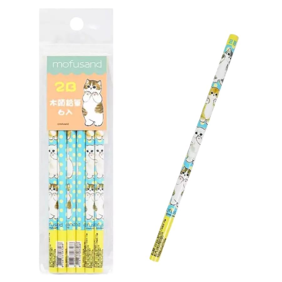 Mofusand Taiwan Limited 2B Pencils Set of 6 Cat Character Stationery