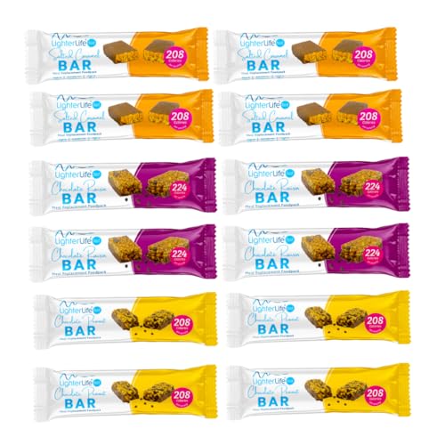 LighterLife Meal Replacement Bar Mutipack | Complete Nutrition Bar for Weight Loss & Weight Management, High Protein, High Fibre, Up to 33% of RDA Vitamins & Minerals (12 x 60g, Mixed Variety Pack)