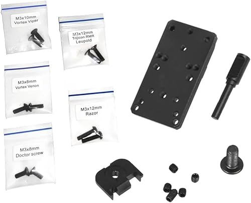 Vista 6 de Gotical Universal Optics Mount Pistol Red Dot Alcance Reflex Placa Base Pistola 17 19 22 23 Visión Trasera Reflex Mount