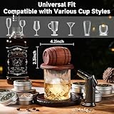 ComboJoy Whiskey Smoker Kit with Torch - 6 Flavors Wood Chips, 2 Glasses, 2 Ice Ball Molds - Cocktail Smoker Infuser Kit, Old Fashioned Drink Smoker Kit, Birthday Bourbon Gifts for Men,Dad(NO Butane) - Image 6