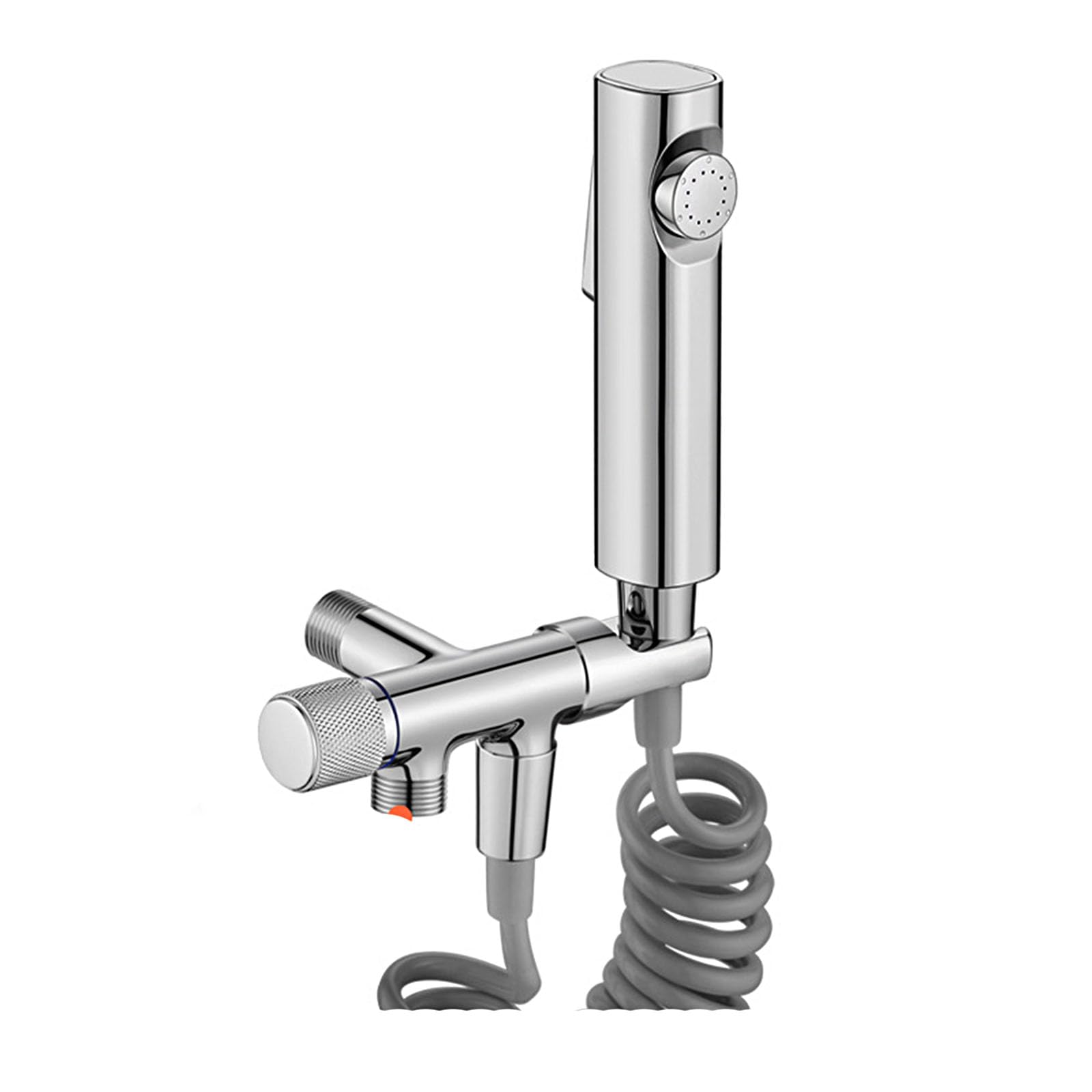 Pulverizador De Bidé De Mano con Soporte Y Manguera,Ducha Higienica para WC Higiene Personal,Multifuncional Rociador De Bidé De Mano,Plata