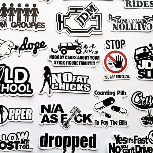 50Pcs Funny Jdm Stickers Vinyl Graphics For Cars Bumper Auto Motors Motorbike Helmet Decals Hard Hat Sticker #TOP3