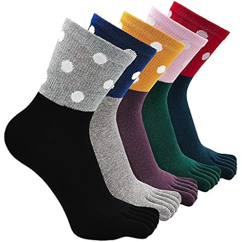 Toe Socks Women Five Finger Socks Cotton Breathable Toe Socks for Women Running Toe Socks with Reinforced Heels and Toes - - One Size Cover