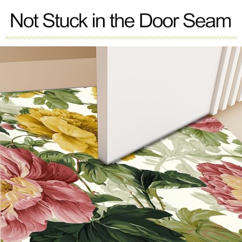Tapis de sol rococo vert olive pour sublimer votre entrée maison