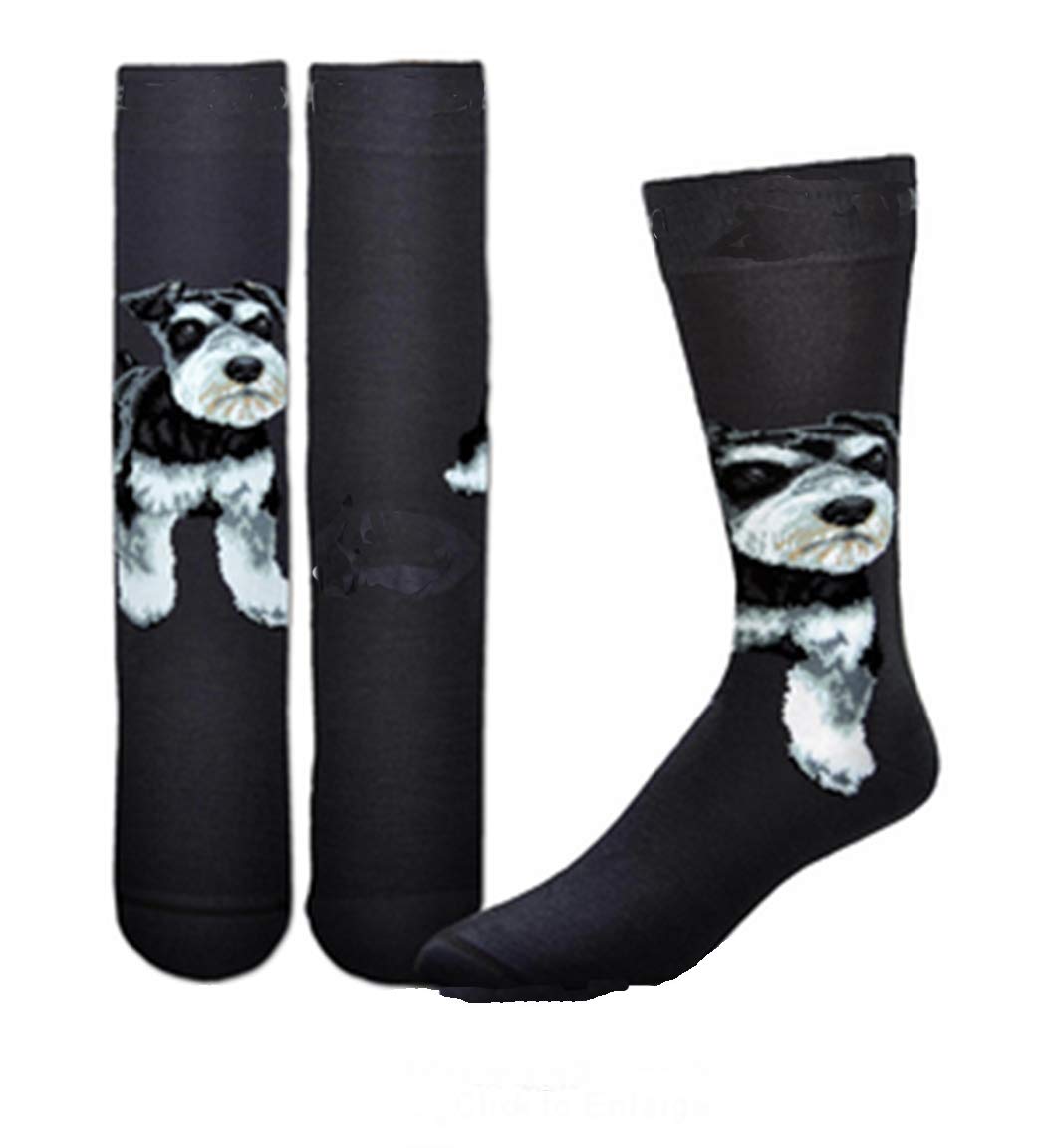 For Bare Feet Fbf Unisex-Adult Realistic Dog Breed Sock, Schnauzer Realistic, One Size
