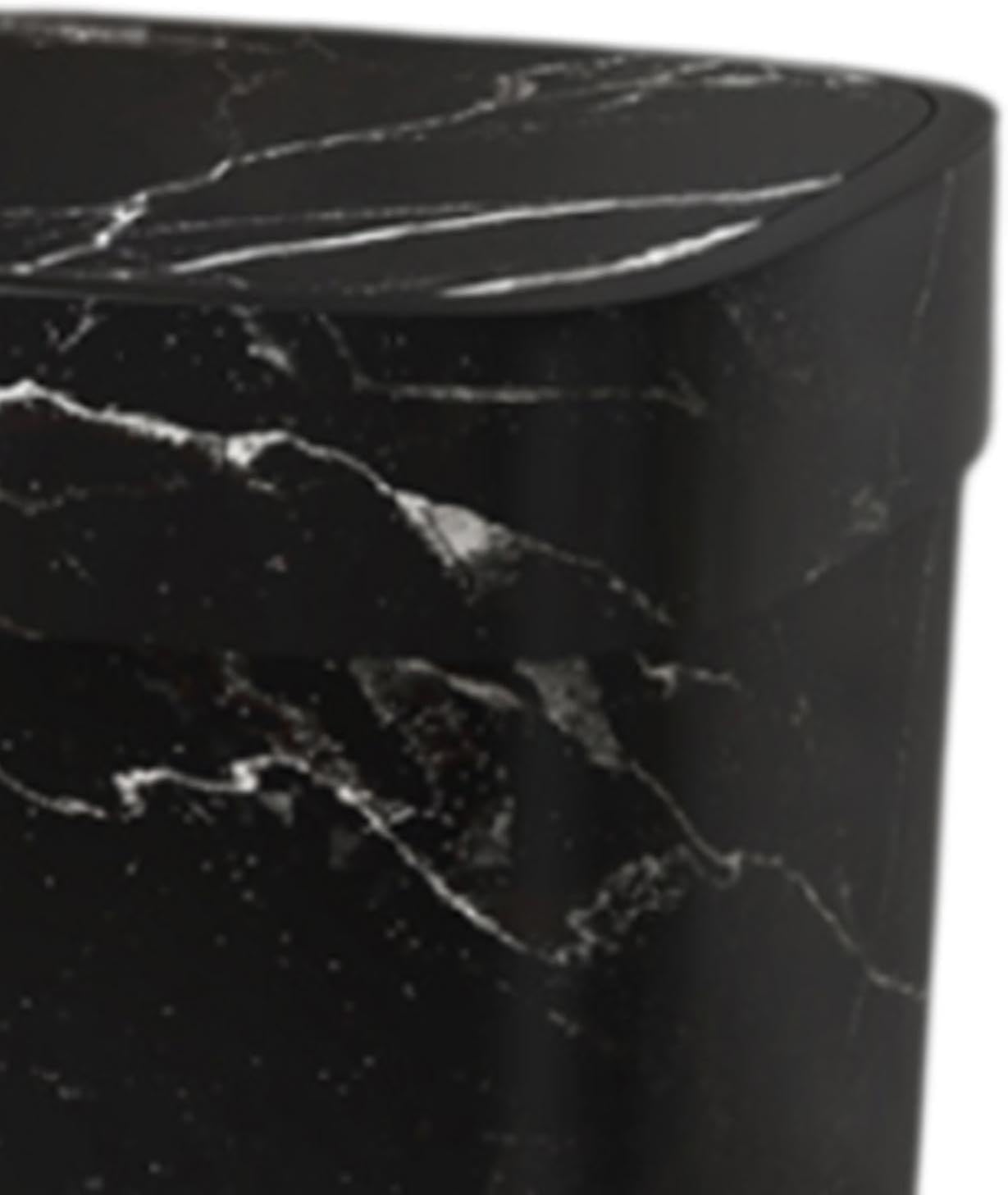 Trash Can Countertop Compost Bin Garbage Can Rubbish Can Trash Bin Waste Bin Garbage Container for Home Bathroom Study Garage, White, S(Black,Small)
