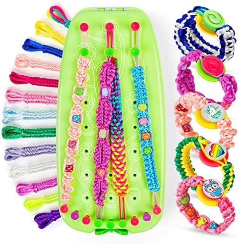 Girls Crafts Friendship Bracelet String Making Kit - Birthday Christmas Gift for Kids Age 7 8 9 10 11 12+ Year Old, DIY Bracelet Jewelry Maker Toys with Beads Supplies for Teen Girls and Adults