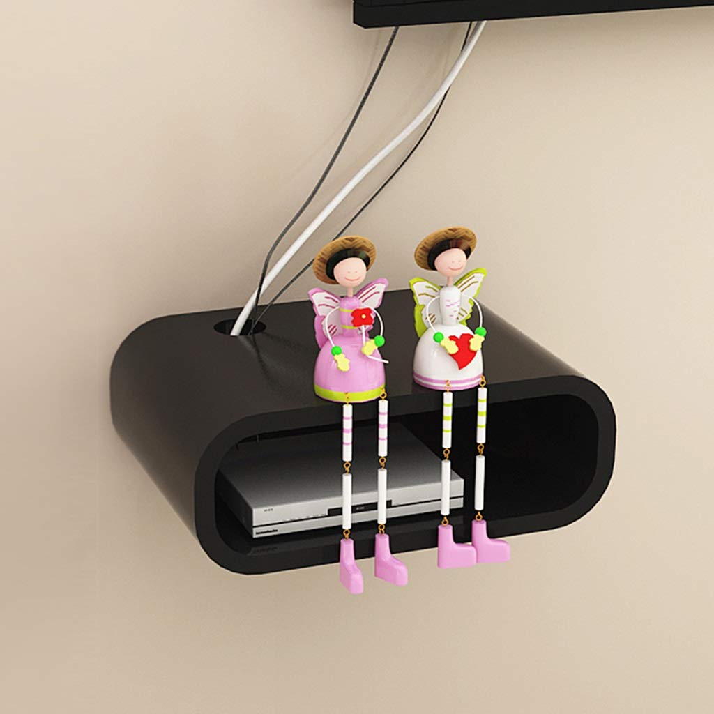 Soporte de pared flotante para enrutador WiFi, caja de TV, altavoz, dispositivo de transmisión y consola de juegos, color negro.