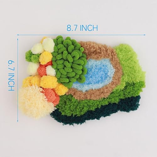 DIY Latch Hooking Craft 3D Coaster Set with Moss Design，Crochet Kit for Adults - Thumbnail 2