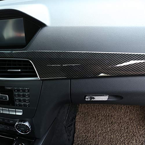Cheya Abs Pine Wood Grain Carbon Fiber Car Center Console Dashboard Cover Panel For Mercedes Benz C Class W204 2010-2013 Left Hand Drive Accessories (Carbon Fiber) #TOP5