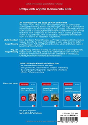 Uni Wissen An Introduction to the Study of Plays and Drama: Anglistik/Amerikanistik, Sicher im Studium (Uni-Wissen Anglistik/Amerikanistik)