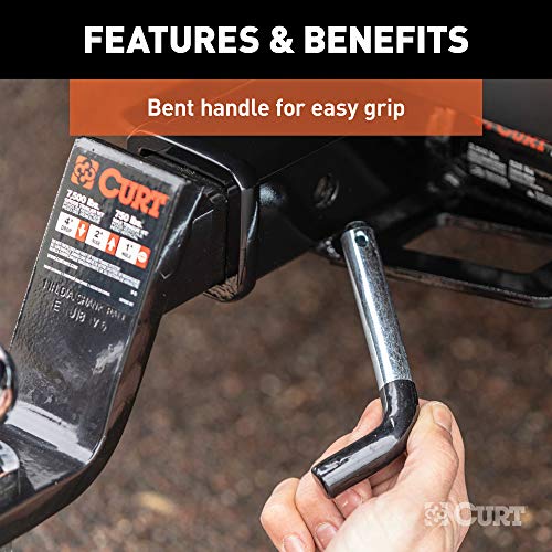 Curt 21510 Trailer Hitch Pin & Clip With Vinyl-Coated Grip, 5/8-Inch Diameter, Fits 2-Inch Receiver #TOP5