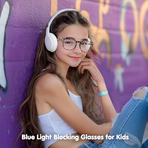 Image of Blue Light Blocking Glasses for Kids Boys Girls Computer Glasses TR90 Unbreakable Anti-Glare UV400 age 2-18